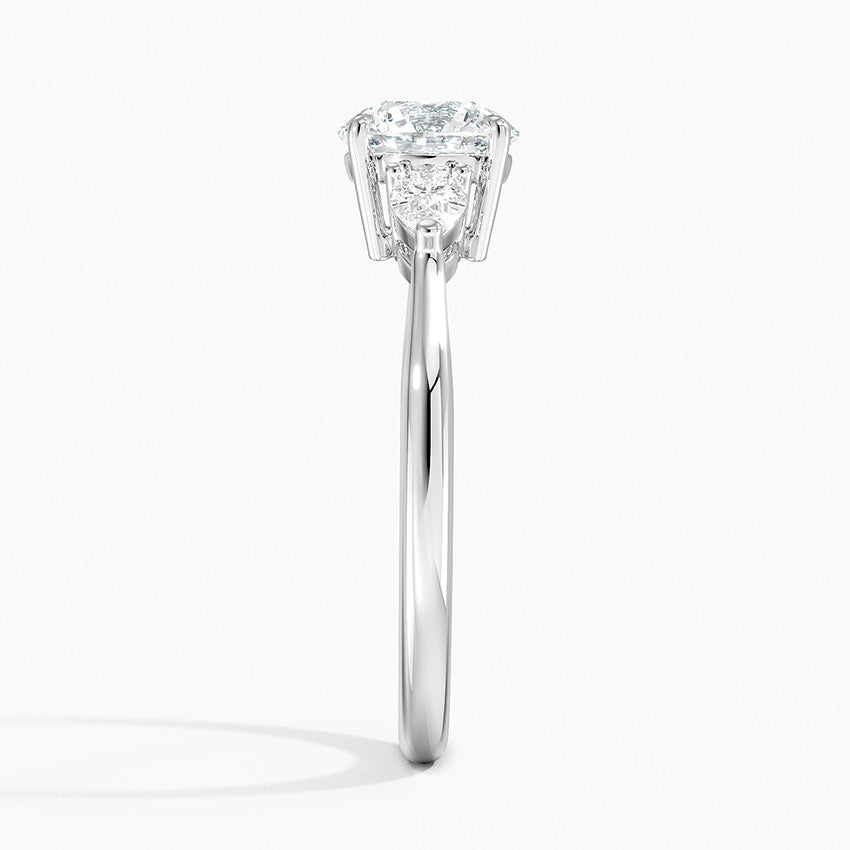 Petite Opera Three Stone Diamond Ring (1/4 ct. tw.) Platinum Round Engagement Ring