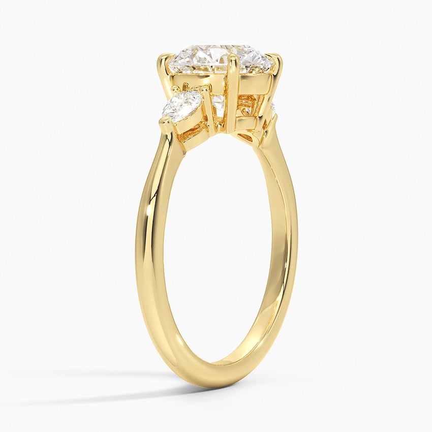 Petite Opera Three Stone Diamond Ring (1/4 ct. tw.) Yellow Gold 18k Round Engagement Ring