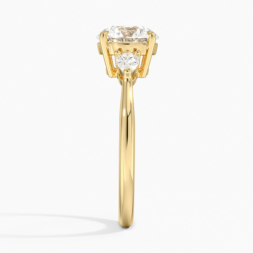 Petite Opera Three Stone Diamond Ring (1/4 ct. tw.) Yellow Gold 18k Round Engagement Ring