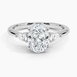 Petite Opera Three Stone Diamond Ring (1/4 ct. tw.) Platinum Oval Engagement Ring