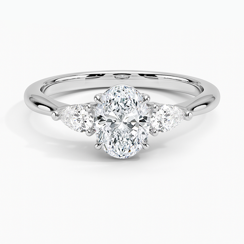 Luxe Opera Three Stone Diamond Ring (1 1/3 ct. tw.) Platinum Oval Engagement Ring