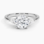 Petite Opera Three Stone Diamond Ring (1/4 ct. tw.) Platinum Round Engagement Ring