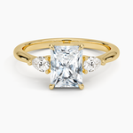 Petite Opera Three Stone Diamond Ring (1/4 ct. tw.) Yellow Gold 18k Radiant Engagement Ring
