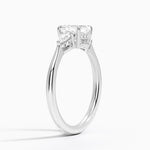 Adorned Petite Opera Three Stone Diamond Ring Platinum Asscher Engagement Ring