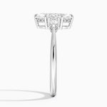 Adorned Petite Opera Three Stone Diamond Ring Platinum Marquise Engagement Ring