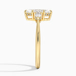Adorned Petite Opera Three Stone Diamond Ring Yellow Gold 18k Marquise Engagement Ring