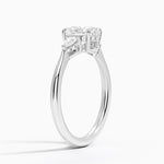 Adorned Petite Opera Three Stone Diamond Ring Platinum Oval Engagement Ring