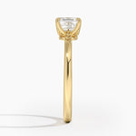 Laurel Engraved Ring Yellow Gold 18k Asscher Engagement Ring