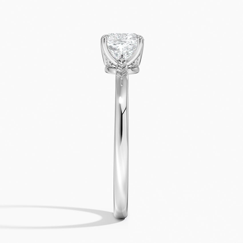 Laurel Engraved Ring Platinum Cushion Engagement Ring