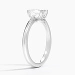 Laurel Engraved Ring Platinum Emerald Engagement Ring