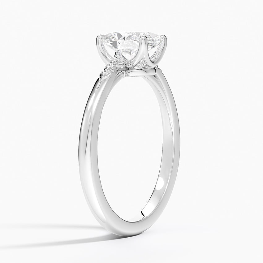 Laurel Engraved Ring Platinum Oval Engagement Ring