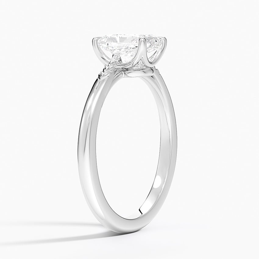Laurel Engraved Ring Platinum Radiant Engagement Ring