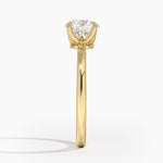 Laurel Engraved Ring Yellow Gold 18k Round Engagement Ring