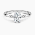 Laurel Engraved Ring Platinum Oval Engagement Ring