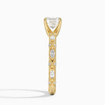 Celestia Milgrain Diamond Ring (1/4 ct. tw.) Yellow Gold 18k Asscher Engagement Ring