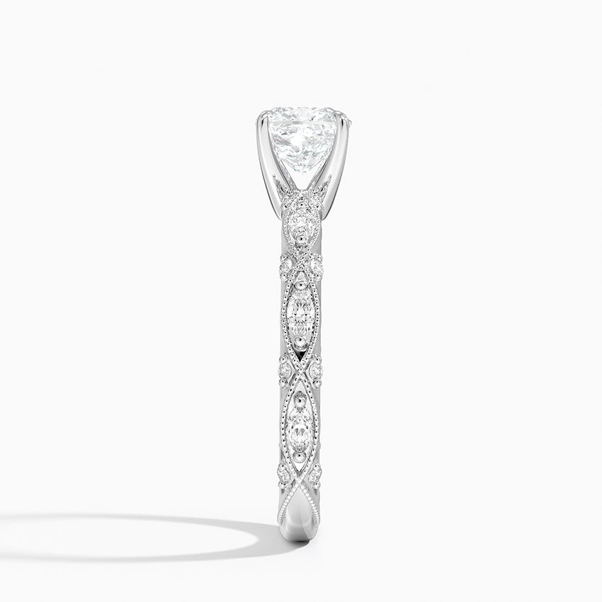 Celestia Milgrain Diamond Ring (1/4 ct. tw.) Platinum Cushion Engagement Ring