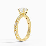 Celestia Milgrain Diamond Ring (1/4 ct. tw.) Yellow Gold 18k Cushion Engagement Ring