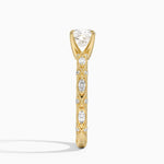 Celestia Milgrain Diamond Ring (1/4 ct. tw.) Yellow Gold 18k Cushion Engagement Ring