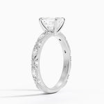 Celestia Milgrain Diamond Ring (1/4 ct. tw.) Platinum Emerald Engagement Ring
