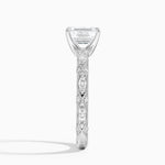 Celestia Milgrain Diamond Ring (1/4 ct. tw.) Platinum Emerald Engagement Ring