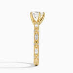 Celestia Milgrain Diamond Ring (1/4 ct. tw.) Yellow Gold 18k Heart Engagement Ring