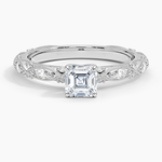 Celestia Milgrain Diamond Ring (1/4 ct. tw.) Platinum Asscher Engagement Ring