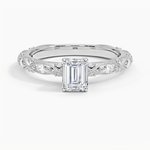 Celestia Milgrain Diamond Ring (1/4 ct. tw.) Platinum Emerald Engagement Ring