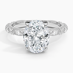 Celestia Milgrain Diamond Ring (1/4 ct. tw.) Platinum Oval Engagement Ring