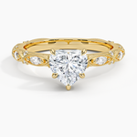 Celestia Milgrain Diamond Ring (1/4 ct. tw.) Yellow Gold 18k Heart Engagement Ring