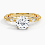 Celestia Milgrain Diamond Ring (1/4 ct. tw.) Yellow Gold 18k Round Engagement Ring