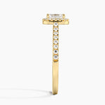 Adorned Odessa Halo Diamond Ring Yellow Gold 18k Asscher Engagement Ring