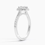 Adorned Odessa Halo Diamond Ring Platinum Cushion Engagement Ring