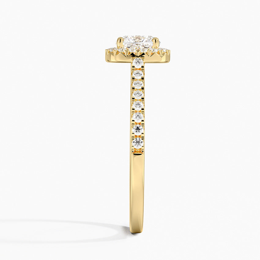 Adorned Odessa Halo Diamond Ring Yellow Gold 18k Cushion Engagement Ring