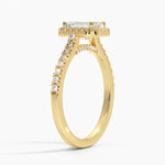 Adorned Odessa Halo Diamond Ring Yellow Gold 18k Emerald Engagement Ring