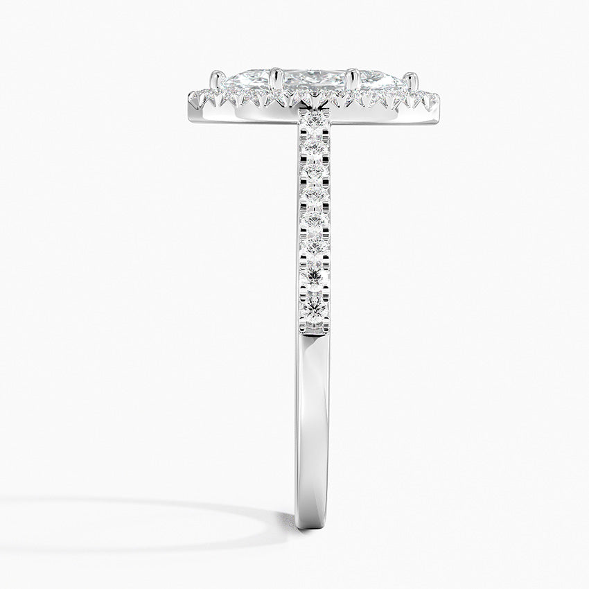 Adorned Odessa Halo Diamond Ring Platinum Marquise Engagement Ring