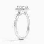 Adorned Odessa Halo Diamond Ring Platinum Princess Engagement Ring