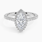 Adorned Odessa Halo Diamond Ring Platinum Marquise Engagement Ring