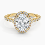 Adorned Odessa Halo Diamond Ring Yellow Gold 18k Oval Engagement Ring