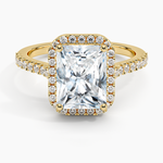 Adorned Odessa Halo Diamond Ring Yellow Gold 18k Radiant Engagement Ring