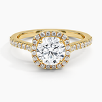 Adorned Odessa Halo Diamond Ring Yellow Gold 18k Round Engagement Ring