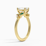Arden Diamond Ring with Lab Emerald Accents Yellow Gold 18k Emerald Engagement Ring