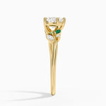 Arden Diamond Ring with Lab Emerald Accents Yellow Gold 18k Heart Engagement Ring