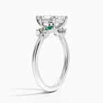 Arden Diamond Ring with Lab Emerald Accents Platinum Marquise Engagement Ring