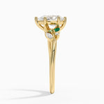 Arden Diamond Ring with Lab Emerald Accents Yellow Gold 18k Pear Engagement Ring