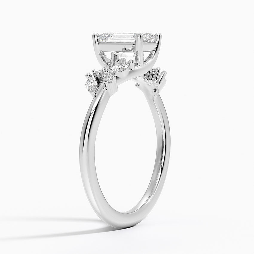 Arden Diamond Ring Platinum Emerald Engagement Ring