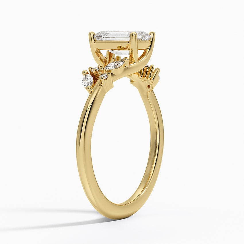 Arden Diamond Ring Yellow Gold 18k Emerald Engagement Ring