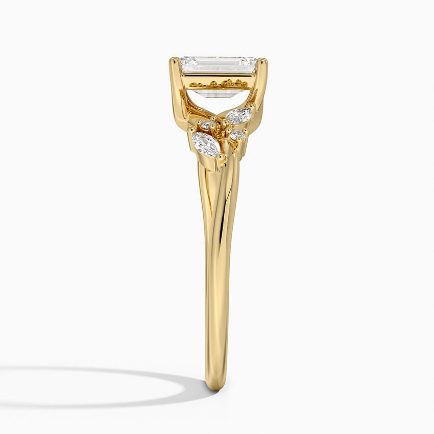 Arden Diamond Ring Yellow Gold 18k Emerald Engagement Ring