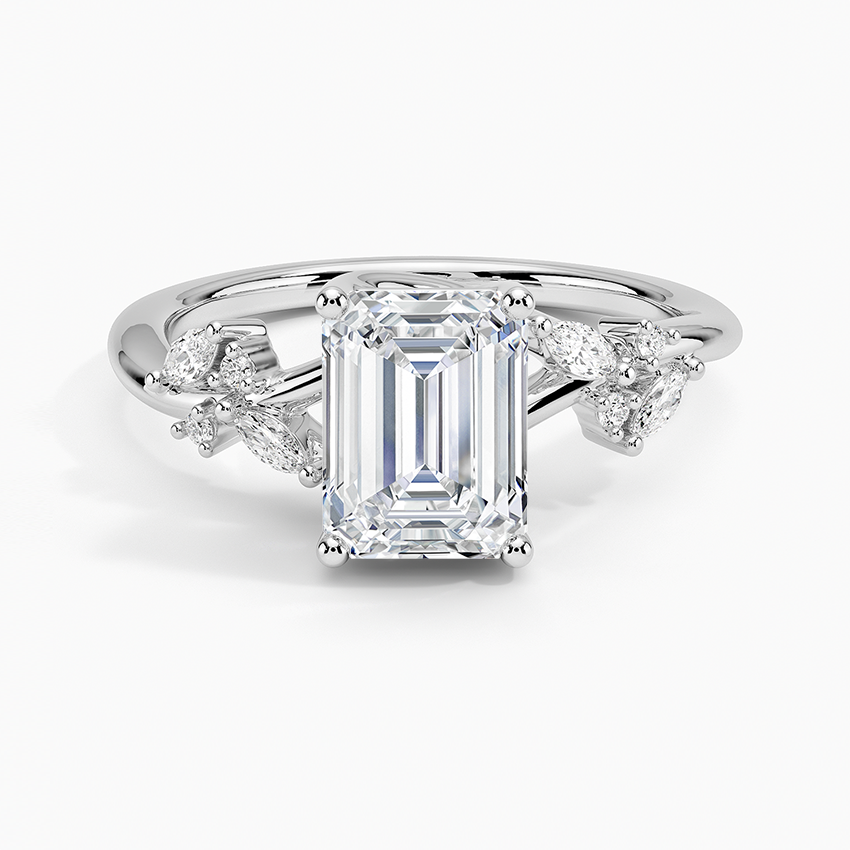 Arden Diamond Ring Platinum Emerald Engagement Ring