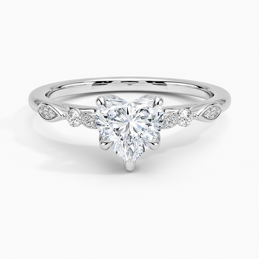 Rochelle Diamond Ring Platinum Heart Engagement Ring