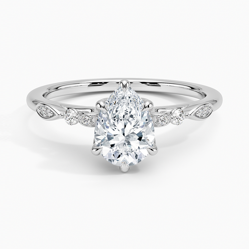 Rochelle Diamond Ring Platinum Pear Engagement Ring